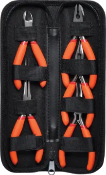 5 Piece Plier and Cutter Set A handy tool kit for electronics use with 5 assorted pliers and cutters in a handy zip up case.