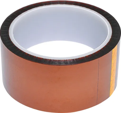 Offers high heat resistance and excellent dielectric strength. The tape removes cleanly without leaving a residue. Ideal for use in electrical insulation or masking circuit boards during wave soldering. 33m rolls.