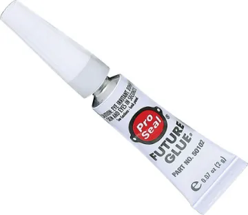 Future Glue 2g Tube This Future Glue is a quick-setting adhesive that bonds through oily or dirty surfaces and works best on a variety of surfaces.
