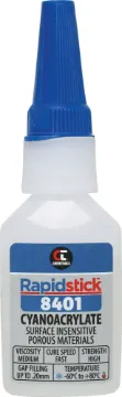 Surface Insensitive Adhesive Glue 8401 20gm Chemtools 8401 is low viscosity combined with fast cure speed, surface insensitive cyanoacrylate adhesive (CA). It is specifically formulated to bond difficult surfaces with high industrial strength.