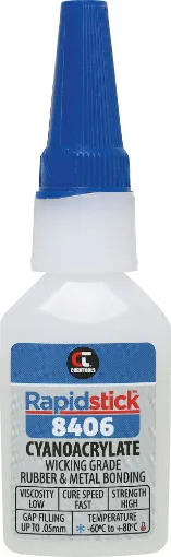 Chemtools 8406 is low viscosity combined with fast cure speed, surface insensitive cyanoacrylate adhesive (CA). It is specifically formulated to bond difficult surfaces with high industrial strength.