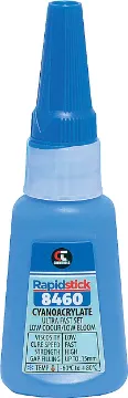 Low Odour Adhesive Glue 8460 20gm Chemtools 8460 Cyanoacrylate Adhesive has excellent resistance to peel and shock loads.  It is specially formulated for adhering various rubbers, metals, magnets, and plastics for use in difficult environments. It''s ideal for bonding speaker assemblies, electronic and electrical components, computer assemblies, disk drives, and automotive parts. W