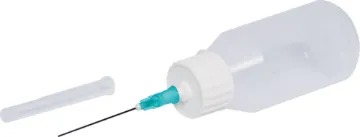 59mL Needle Dispensing Bottle Apply flux or solvents where you need it. The spill-proof 59ml polyethlene squeeze bottle is equipped with a blunt stainless steel needle to eliminate messy spillage, waste and evaportation.