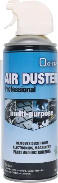 Air Duster Flammable Aerosol 284g Pure, high pressure gas for removing dust and airborne contaminants from delicate equipment.