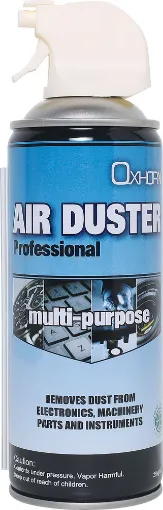 Pure, high pressure gas for removing dust and airborne contaminants from delicate equipment.