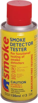Canned Smoke For Testing Fire Alarm Detector 150ml Canned smoke allows you to meet fire system test requirements without contaminating the smoke detector. The unique formula does not affect detector sensitivity or increase the risk of false alarm. The smoke is non-toxic and dissipates quickly allowing you to test multiple detectors easily. 150ml Aerosol can
