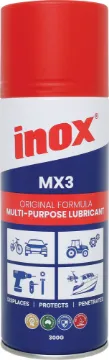 Inox Aerosol MX3 Lubricant 300g This Aerosol MX3 Lubricant 300g is made with a high grade white oil, rust inhibitors and other components to give lasting protection from corrosion and oxidation. 300g