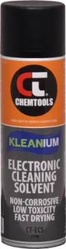 Electronic Cleaning Solvent Aerosol 230g Ideal for cleaning delicate electronic-electrical assemblies, video and tape heads etc. Will not affect paints, plastics, or component markings.
- Non corrosive
- low toxicity
- Leaves no residue
- Fast drying