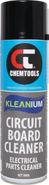 PCB Cleaner Solvent Aerosol 300g Fast drying heavy duty formula is ideal for removing encrusted solder flux.
It will quickly rinse dirt, moisture, dust and corrosion from most electronic circuit boards.
- Fast drying
- Non corrosive
- Low odour