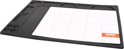 This magnetic project heat insulated work mat will make an ideal addition to any workbench. As its made out of silicone it has high temperature resistance.
