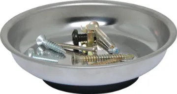 100mm (4") Magnetic Bowl For Parts A 100mm stainless steel bowl with magnetic base to keep screws from disappearing during disassembly. Great for parts salvaging and servicing.