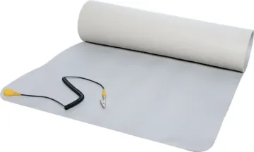 Anti-Static Mat 100 x 50cm A large (1000mm x 500mm) anti-static mat with an anti-static wrist strap lead for ensuring your work space is ESD safe. Ideal for service departments, computer technicians, R&D labs etc.