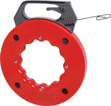 15m Conduit Pull Through Fishing Tape Takes the hard work out of running cable through conduit.
Constructed from flexible spring steel and features a durable plastic container with tensioner. Very
easy to use, just thread the spring steel through the conduit, attach the cable to th