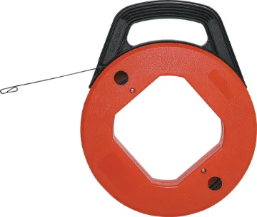 30m Conduit Pull Through Fishing Tape Takes the hard work out of running cable through conduit.
Constructed from flexible spring steel and features a durable plastic container with tensioner. Very
easy to use, just thread the spring steel through the conduit, attach the cable to th