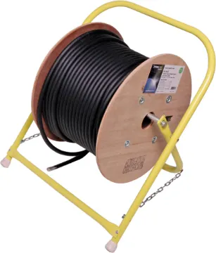 Portable Cable Reeler Stand A light weight and easy to carry accessory for the installer on the move! This steel frame cable reeler stores cable reels up to 400Ø x 430Wmm and folds up instantly when picked up to move quickly to a different location.