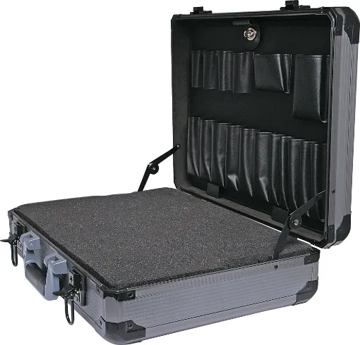 Latches are lockable. Features a perforated foam inner for customising the inside of the case to hold equipment firmly in place. Panels made from lightweight, yet tough composite plastic material. External size: 445x330x128mm. 