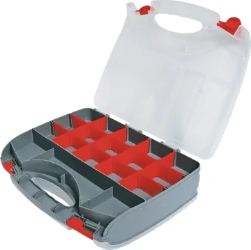 Double Layer Small Parts Case 340x280x80mm New lower price! Unique parts case features adjustable dividers on each side. Two sets of clips allow you to open one side at a time. 340x280x80mm