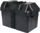Automotive / Marine Plastic Battery Box (27M type)  A plastic battery box (27M style) to suit 90-100Ah batteries. Includes strap.
Outside box size: Length 410mm x Width 245mm x Height 265mm (including lid & handles).