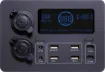 A complete pre-wired DC connection solution for your auxiliary battery.  Ideal for caravans, 4WDs and motorhomes.  Backlit display readout with input volts DC, temperature, watts (input) and connection statuses. 
