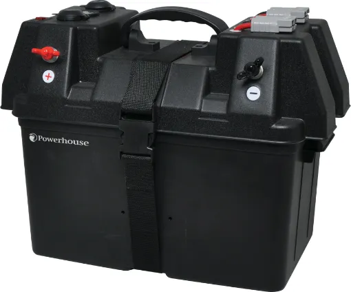 This 12V battery box features all the common connections that would typically be required for outdoor recreation power needs. 
