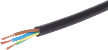 18AWG 3 Core 7.5A Mains Flex Black 240V rated, black outer sheath. 7.5A.