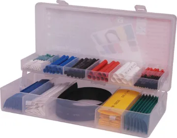 171pc Coloured Heat Shrink Tubing Pack 130mm to 1m lengths of red, black, blue, white, yellow and clear heatshrink. Sizes 2.0, 4.0, 4.5, 5.0, 6.0, 8.0, 9.0, 10, 12 and 18mm (sizes given are diameters, measurements are not made with the heatshrink flattened) before shrinking. 2:1 shrink ratio.