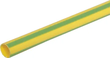 Green/Yellow (Earth) 6mm Heat Shrink Tubing 1.2m Length This heat shrink is a shrinkable plastic tube used to insulate wires, providing abrasion resistance and environmental protection for stranded and solid wire conductors, connections, joints and terminals in electrical work.