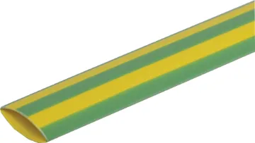 Green/Yellow (Earth) 10mm Heat Shrink Tubing 1.2m Length This heat shrink is a shrinkable plastic tube used to insulate wires, providing abrasion resistance and environmental protection for stranded and solid wire conductors, connections, joints and terminals in electrical work.
