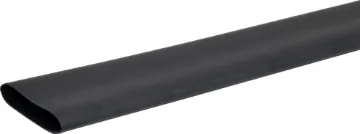 Black 50mm Adhesive Heat Shrink Tubing 1.2m Length Colour: Black
Nominal Ø: 50mm (77mm across when flattened) 
Ø when shrunk: 25mm 
Glue backed heatshrink is ideal for minimising cable movement and reducing moisture ingress into cable joins and plugs.
