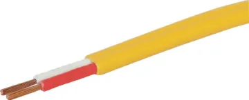 18AWG Yellow Double Insulated Speaker Cable Speaker cable for 100V line commercial PA audio systems. Double PVC insulated twin. Separate conductors with non-bonded sheath.