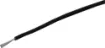 Black, 7 strand, 26AWG, tinned copper wire with a PVC insulator for indoor, general purpose, low current wiring.