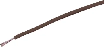26AWG Brown Tinned Light Duty Hook Up Cable Brown, 7 strand, 26AWG, tinned copper wire with a PVC insulator for indoor, general purpose low current wiring.