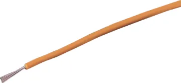 26AWG Orange Tinned Light Duty Hook Up Cable Orange, 7 strand, 26AWG, tinned copper wire with a PVC insulator for indoor, general purpose, low current wiring.