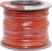 Orange, 7 strand, 26AWG, tinned copper wire with a PVC insulator for indoor, general purpose, low current wiring.