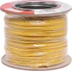 Yellow, 7 strand, 26AWG, tinned copper wire with a PVC insulator for indoor, general purpose, low current wiring.