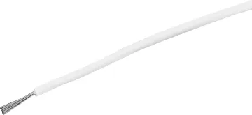 26AWG White Tinned Light Duty Hook Up Cable White, 7 strand, 26AWG, tinned copper wire with a PVC insulator for indoor, general purpose, low current wiring.