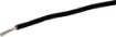 Black, 14 strand, 21AWG, medium gauge, tinned, copper hookup wire with a PVC insulator suitable for indoor, general purpose wiring.