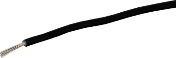 21AWG Black Tinned Medium Duty Hook Up Cable Black, 14 strand, 21AWG, medium gauge, tinned, copper hookup wire with a PVC insulator suitable for indoor, general purpose wiring.