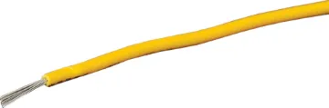 21AWG Yellow Tinned Medium Duty Hook Up Cable Yellow, 14 strand, 21AWG, medium gauge, tinned, copper hookup wire with a PVC insulator suitable for indoor, general purpose wiring.