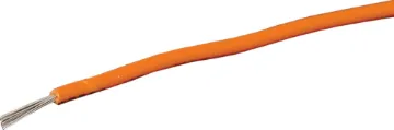 21AWG Orange Tinned Medium Duty Hook Up Cable Orange, 14 strand, 21AWG, medium gauge, tinned, copper hookup wire with a PVC insulator suitable for indoor, general purpose wiring.