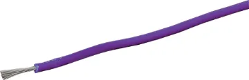 21AWG Purple Tinned Medium Duty Hook Up Cable Purple, 14 strand, 21AWG, medium gauge, tinned, copper hookup wire with a PVC insulator suitable for indoor, general purpose wiring.