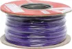 Purple, 14 strand, 21AWG, medium gauge, tinned, copper hookup wire with a PVC insulator suitable for indoor, general purpose wiring.