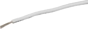21AWG White Tinned Medium Duty Hook Up Cable White, 14 strand, 21AWG, medium gauge, tinned, copper hookup wire with a PVC insulator suitable for indoor, general purpose wiring.