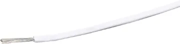18AWG White Tinned Heavy Duty Hook Up Cable White, 24 strand, 18AWG, heavy duty, tinned copper wire with a PVC insulator suitable for indoor, general purpose wiring.