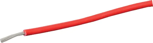 Red, 32 strand, 17AWG, heavy duty, high current, tinned copper wire with a PVC insulator suitable for indoor 240V and heavy duty wiring.