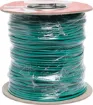 Green, 32 strand, 17AWG, heavy duty, high current, tinned copper wire with a PVC insulator suitable for indoor 240V and heavy duty wiring.
