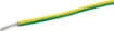 Yellow/Green, 32 strand, 17AWG, heavy duty, high current, tinned copper wire with a PVC insulator suitable for indoor 240V and heavy duty wiring.
