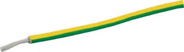 17AWG Yellow/Green Tinned Extra Heavy Duty Hook Up Cable Yellow/Green, 32 strand, 17AWG, heavy duty, high current, tinned copper wire with a PVC insulator suitable for indoor 240V and heavy duty wiring.