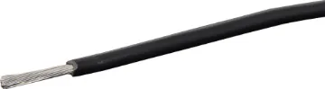 13AWG Black Tinned High Temperature Hook Up Cable Black, 50 strand, 13AWG, heavy duty, high current, tinned copper wire with a high temperature rated PVC insulator.