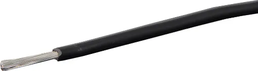Black, 50 strand, 13AWG, heavy duty, high current, tinned copper wire with a high temperature rated PVC insulator.